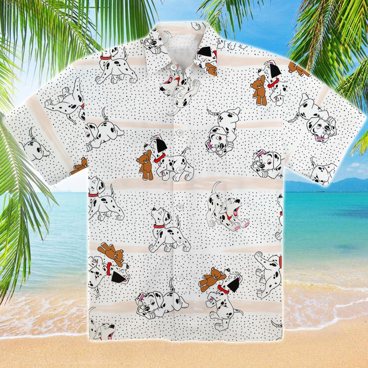 Dalmatian Tropical Hawaiian Shirt, Summer Dalmatian Shirt sold by