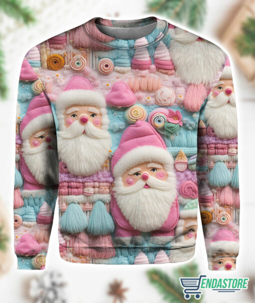 BUGGERPRINT up het Women s Christmas Pink Santa Print Sweater 1 Women's Christmas Pink Santa Print Hoodie