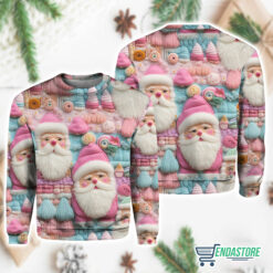 BUGGERPRINT up het Women s Christmas Pink Santa Print Sweater 3 Women's Christmas Pink Santa Print Hoodie