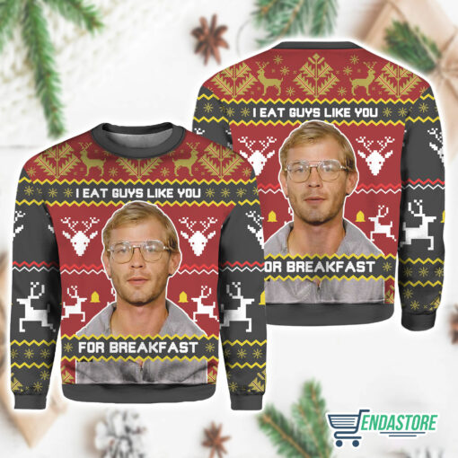 Burgerprint Endas Jeffrey Dahmer I Eat Guys Like You For Breakfast Christmas Sweater 3 Jeffrey Dahmer I Eat Guys Like You For Breakfast Christmas Sweater