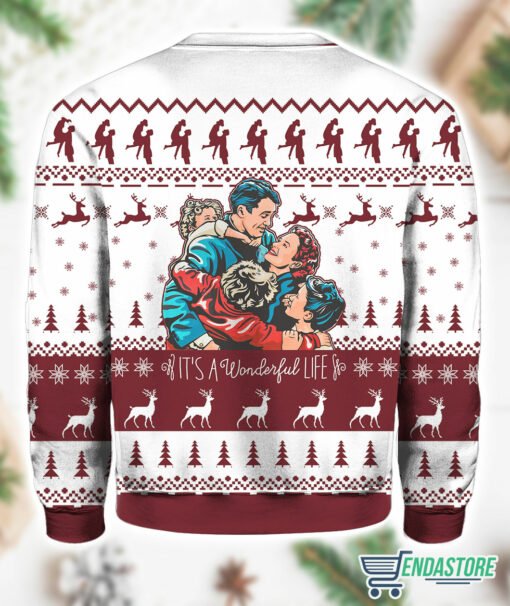 Burgerprint Endas Lele It s A Wonderful Life Family Christmas Ugly Sweater 2 It's A Wonderful Life Family Christmas Ugly Sweater