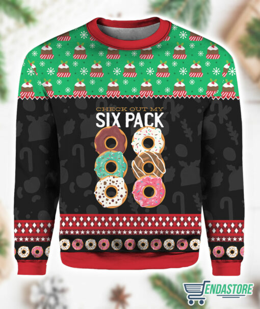 Burgerprint Endas lele Donut Six Pack Ugly Christmas sweater 1 Donut Six Pack Ugly Christmas sweater