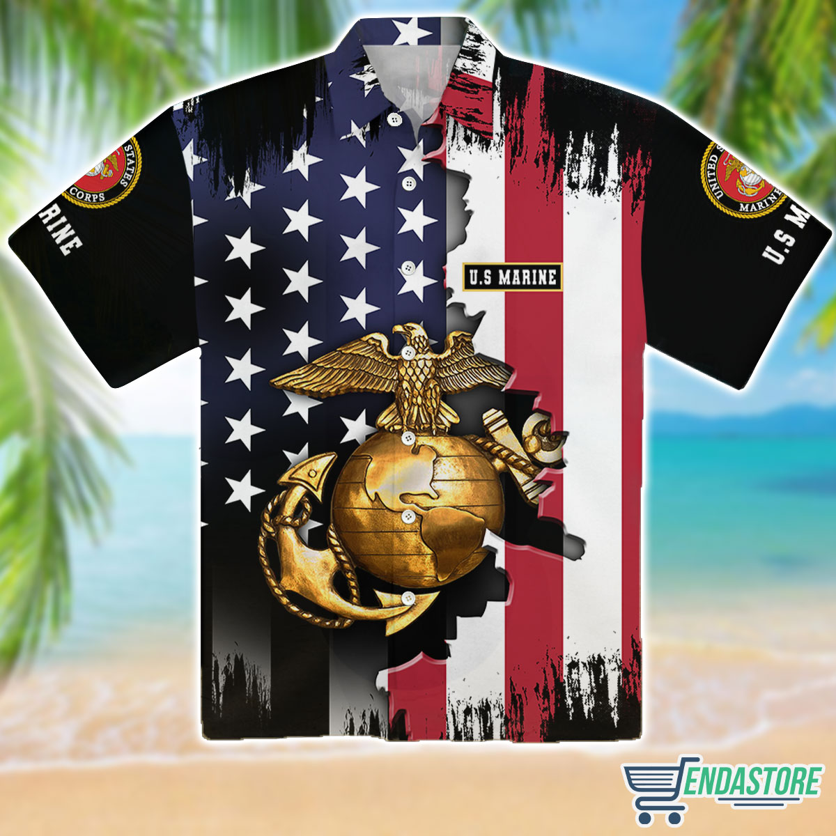 Endastore Eagle US Marine Corps Hawaiian T-Shirt