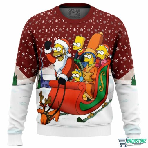 Dashing Through the Snow The Simpsons Ugly Christmas Sweater 1 Dashing Through the Snow The Simpsons Ugly Christmas Sweater