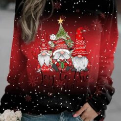 Gnomes Joy To The World Christmas Casual Loose Sweatshirt 2 Gnomes Joy To The World Christmas Casual Loose Sweatshirt