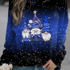 Gnomes Joy To The World Christmas Casual Loose Sweatshirt 3 Gnomes Joy To The World Christmas Casual Loose Sweatshirt