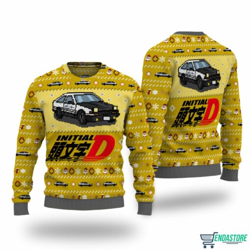 Initial D Classic Toyota Car Funny Ugly Sweater 1 Initial D Classic Toyota Car Funny Ugly Sweater