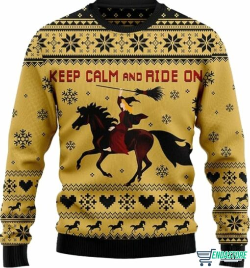 Keep Calm And Ride On Halloween Christmas Sweater 2 Keep Calm And Ride On Halloween Christmas Sweater