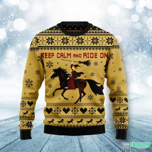 Keep Calm and Ride On Horse Lover Ugly Halloween Sweater 1 Keep Calm and Ride On Horse Lover Ugly Halloween Sweater