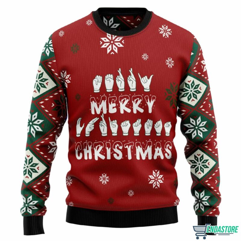 Sign Language Merry Christmas Ugly Sweater - Endastore.com