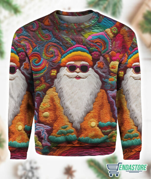 lele endas Vintage Colorful Santa Sweater 1 Vintage Colorful Santa Hoodie