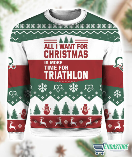 Burgerprint Endas All I Want For Christmas Is Triathlon Christmas Ugly Sweater 1 All I Want For Christmas Is Triathlon Christmas Ugly Sweater
