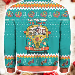 Burgerprint Endas All you need is love hippie peace Christmas sweater 5 All You Need Is Love Hippie Peace Christmas Sweater
