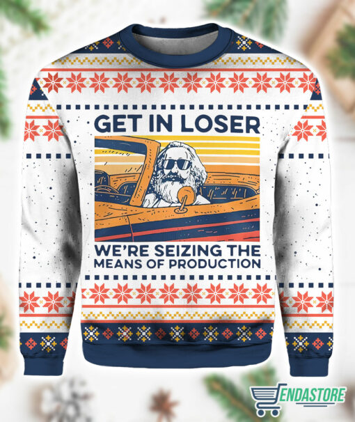 Burgerprint Endas lele Karl Marx Get In Loser Ugly Christmas Sweater 1 Karl Marx Get In Loser Ugly Christmas Sweater