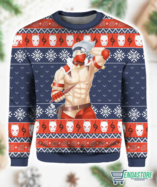 Burgerprint endas Kakashi Hatake Anime Ugly Christmas Sweater 1 Kakashi Hatake Anime Ugly Christmas Sweater