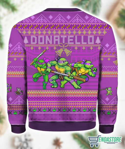 Burrgerprint Donatello Teenage Mutant Ninja Turtles Ugly Christmas Sweater 1 Donatello Teenage Mutant Ninja Turtles Ugly Christmas Sweater