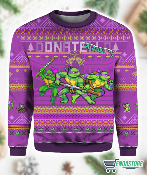 Burrgerprint Donatello Teenage Mutant Ninja Turtles Ugly Christmas Sweater 2 Donatello Teenage Mutant Ninja Turtles Ugly Christmas Sweater