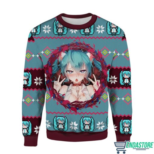 Ends Ahegao Hatsune Miku Ugly Christmas Sweater Ahegao Hatsune Miku Ugly Christmas Sweater