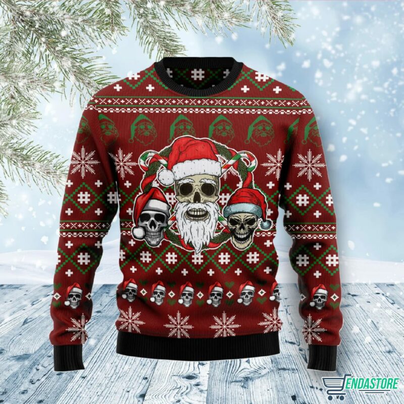 Christmas sweater skull best sale