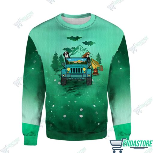 Endas Jeep Girl Into Forest Camping Christmas Sweater Jeep Girl Into Forest Camping Christmas Sweater