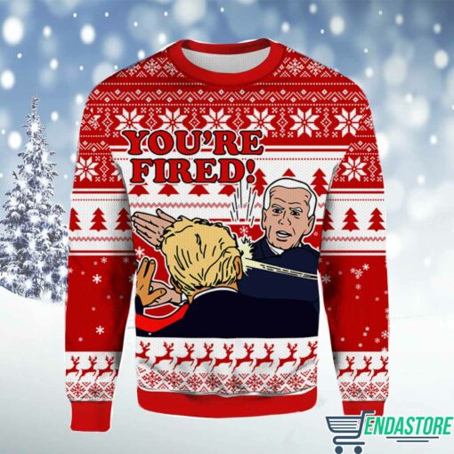 Endsa Youre Fired Bden Slaps Trmp Ugly Christmas Sweater You're Fired Bden Slaps Trmp Ugly Christmas Sweater
