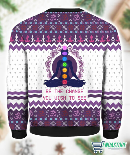 Burgerprint Yoga Be The Change Ugly Sweater 2 Yoga Be The Change Sweater