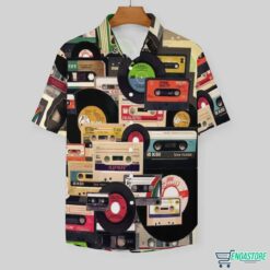 All Over Tape Pattern Casual Short Sleeve Shirt 2 All Over Tape Pattern Casual Short Sleeve Shirt