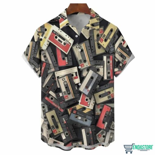 All Over Tape Pattern Casual Short Sleeve Shirt 3 All Over Tape Pattern Casual Short Sleeve Shirt