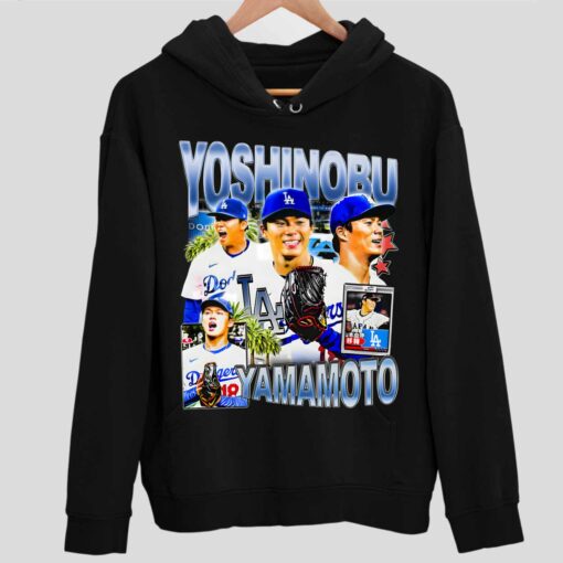 Yoshinobu Yamamoto LA Dodgers Baseball Graphic Shirt 2 1 Yoshinobu Yamamoto LA Dodger Baseball Graphic Hoodie