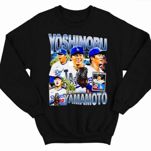Yoshinobu Yamamoto LA Dodgers Baseball Graphic Shirt 3 1 Yoshinobu Yamamoto LA Dodger Baseball Graphic Sweatshirt