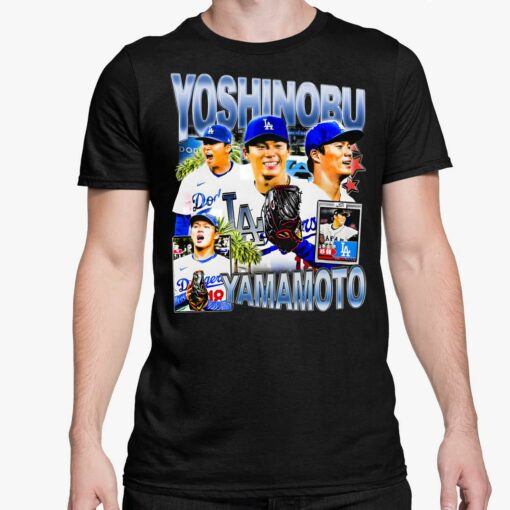 Yoshinobu Yamamoto LA Dodgers Baseball Graphic Shirt 5 1 Yoshinobu Yamamoto LA Dodger Baseball Graphic Shirt