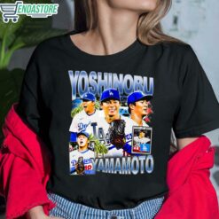 Yoshinobu Yamamoto LA Dodgers Baseball Graphic Shirt 6 1 Yoshinobu Yamamoto LA Dodger Baseball Graphic Shirt