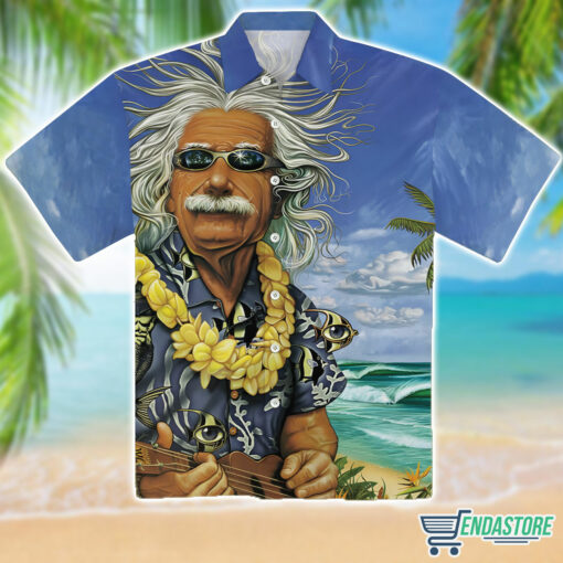 3 7 Albert Einstein Chilling On The Beach Hawaiian Shirt
