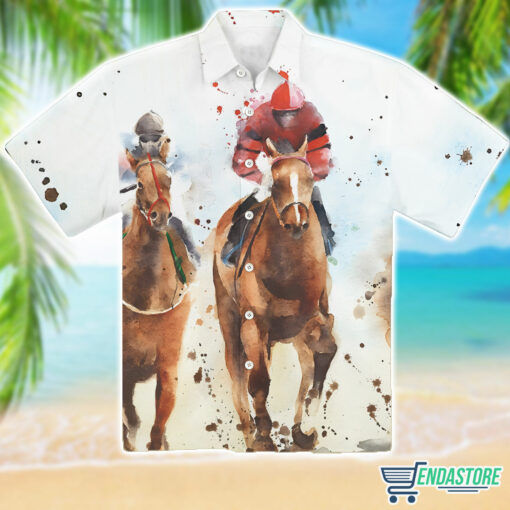 Burgerprint endas kentucky Derby Horse Racing 3D Hawaiian Shirt 1 Kentucky Derby Horse Racing 3D Hawaiian Shirt
