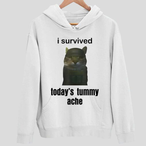 I Survived Todays Tummy Ache Shirt 2 white I Survived Today's Tummy Ache Hoodie