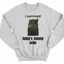 I Survived Todays Tummy Ache Shirt 3 white I Survived Today's Tummy Ache Hoodie